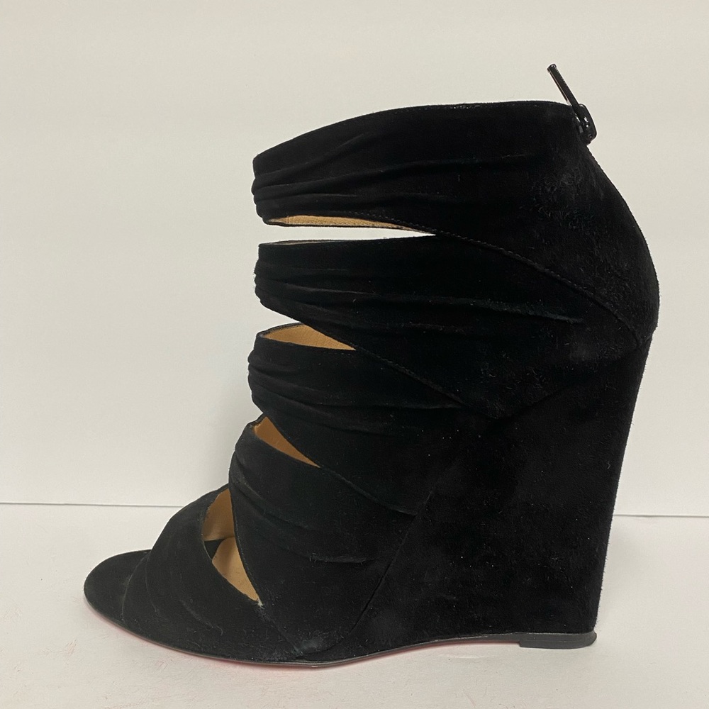 Christian Louboutin Developpa Suede Wedge Pumps H… - image 2